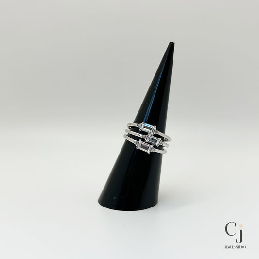 Silver Gemstone Ring | Silver Stackable Ring | CJ Jewels Studio