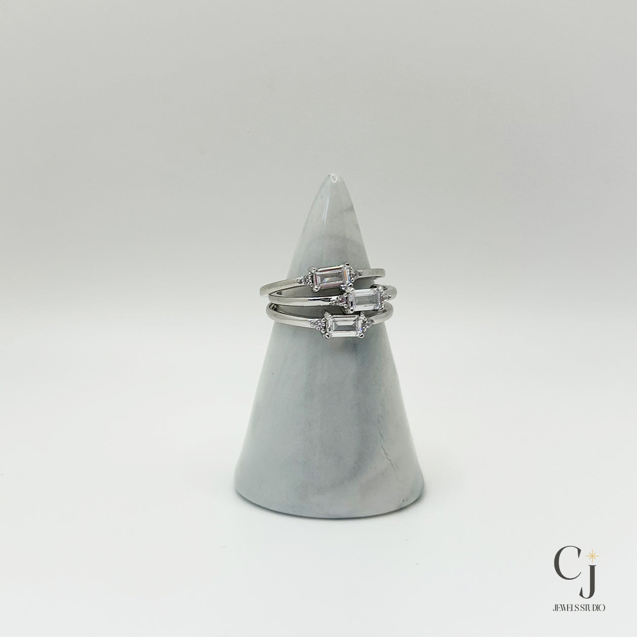 Silver Gemstone Ring | Silver Stackable Ring | CJ Jewels Studio