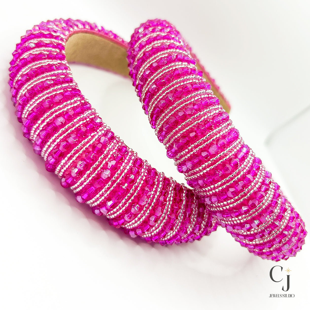 Fuchsia Pink Jewel Headband | Pink Jewel Headband | CJ Jewels Studio