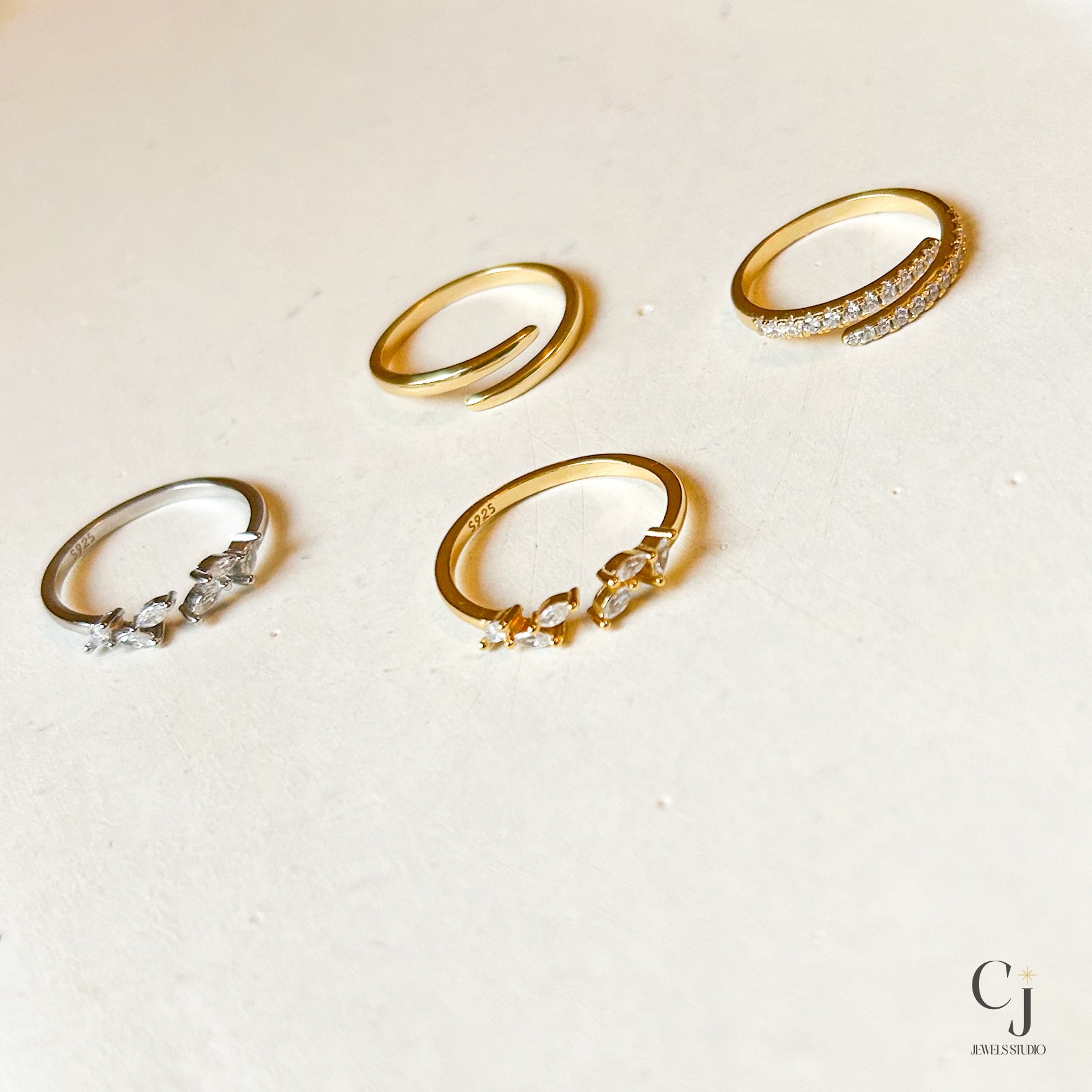 Gemstone Gold Ring | Gem Stone Gold Ring | CJ Jewels Studio