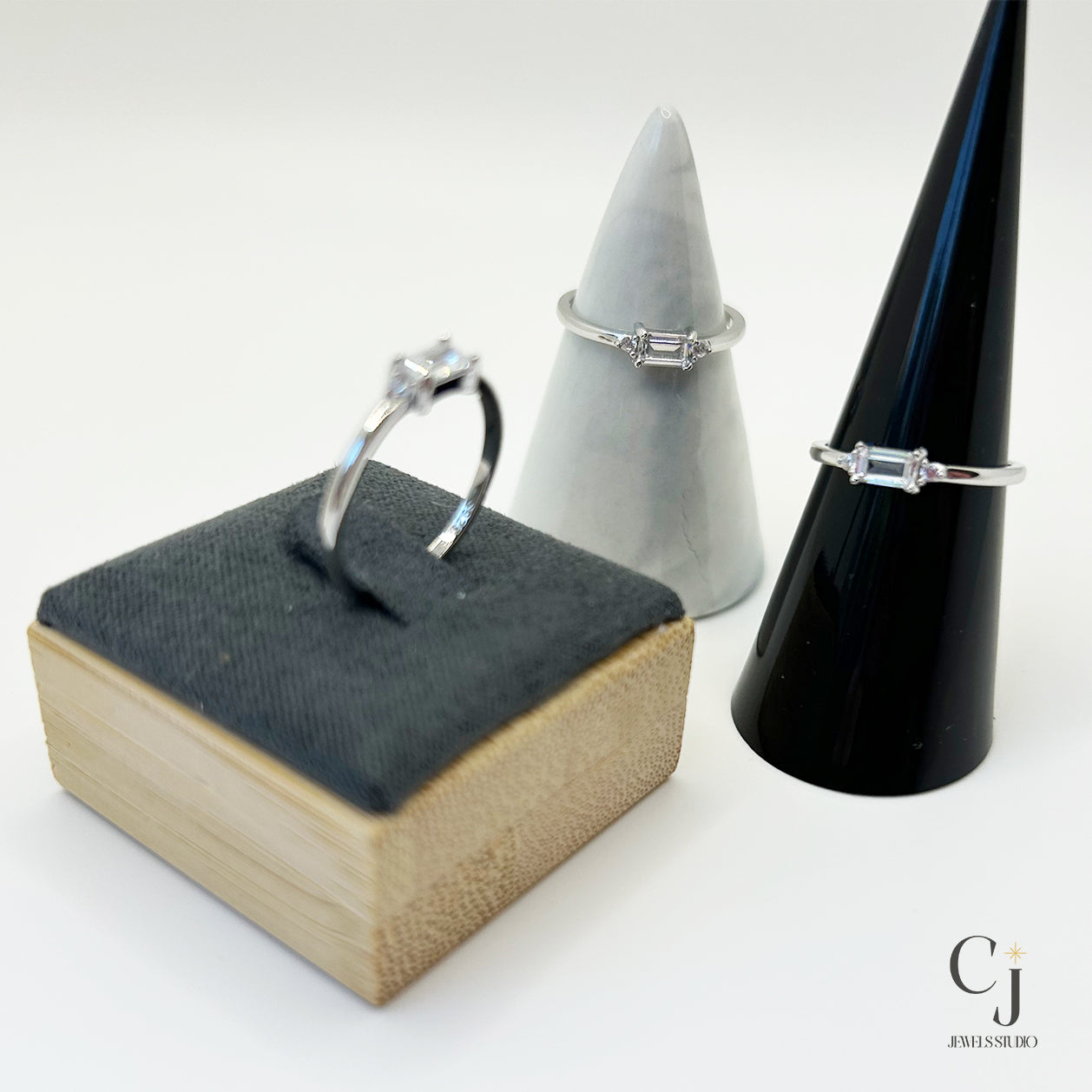 Silver Gemstone Ring | Silver Stackable Ring | CJ Jewels Studio