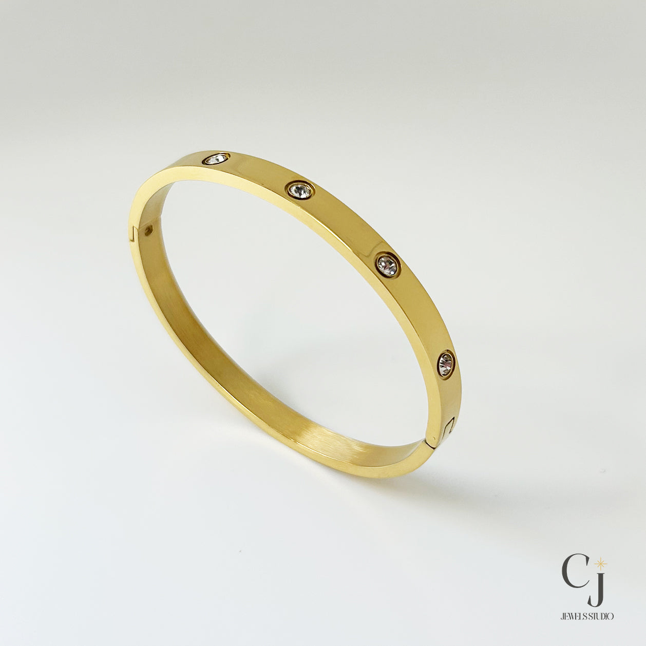 Gold Stainless Steel Bangle | Gold Bangle Bracelet | CJ Jewels Studio