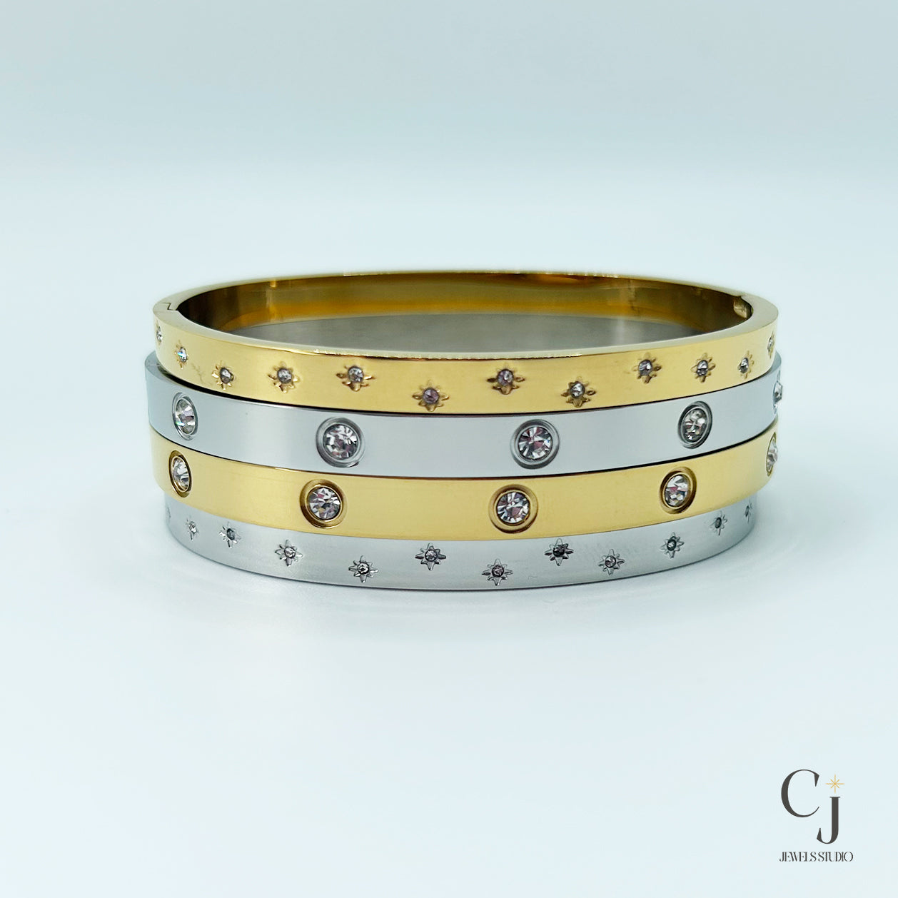 Gold Stainless Steel Bangle | Gold Bangle Bracelet | CJ Jewels Studio