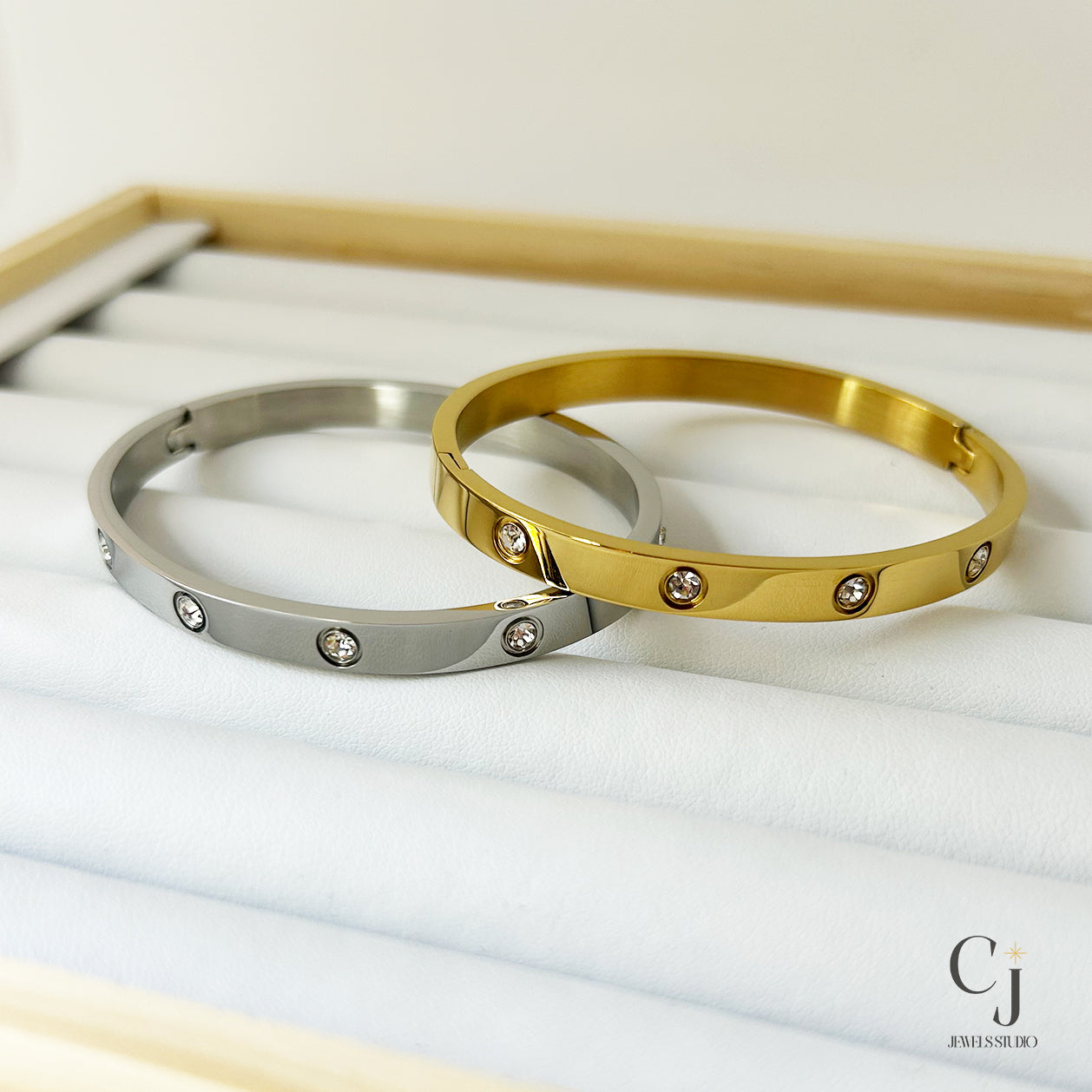 Gold Stainless Steel Bangle | Gold Bangle Bracelet | CJ Jewels Studio