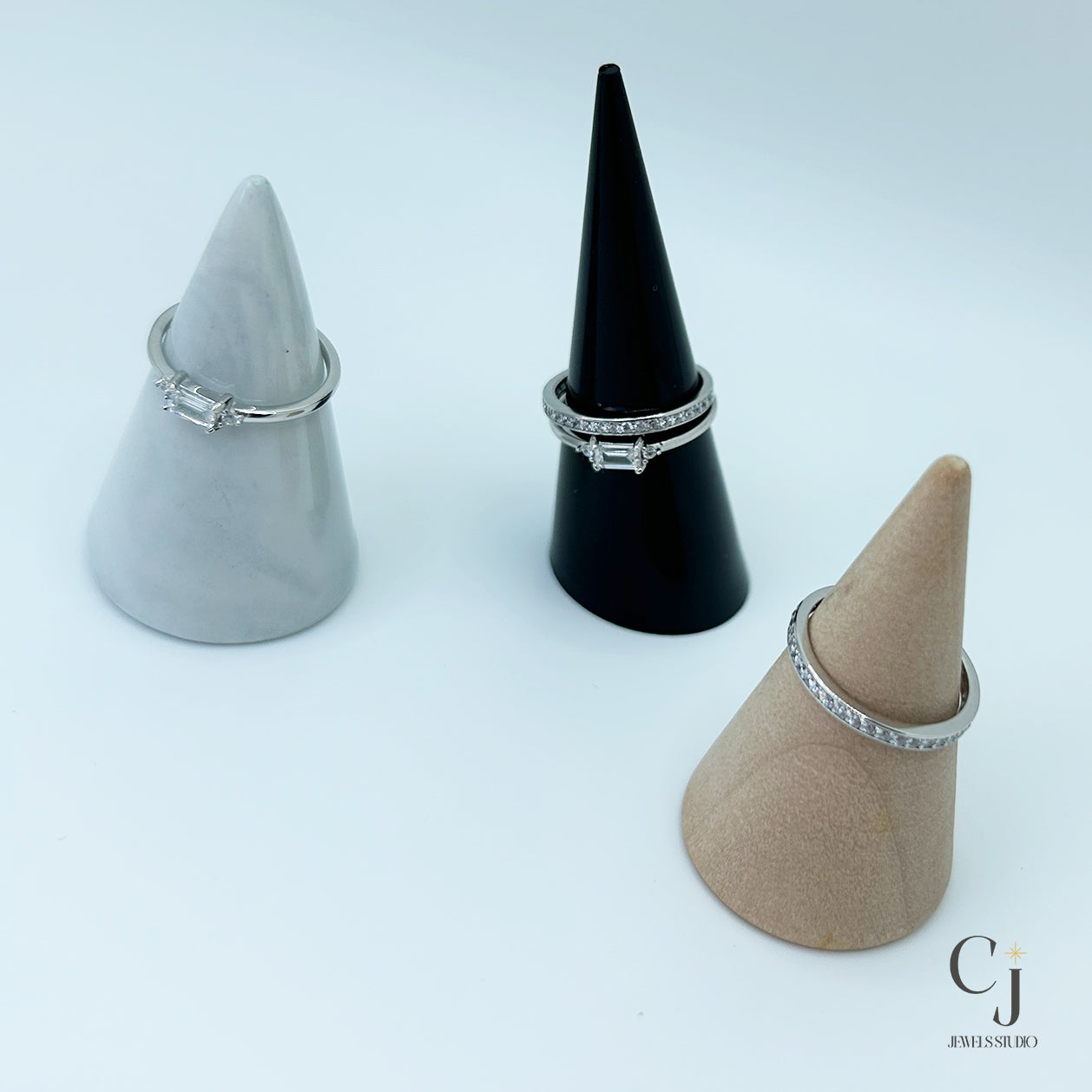 Silver Gemstone Ring | Silver Stackable Ring | CJ Jewels Studio