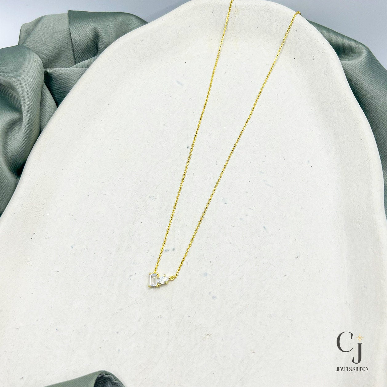 Gold Pendant Necklace | Gold Necklace | CJ Jewels Studio