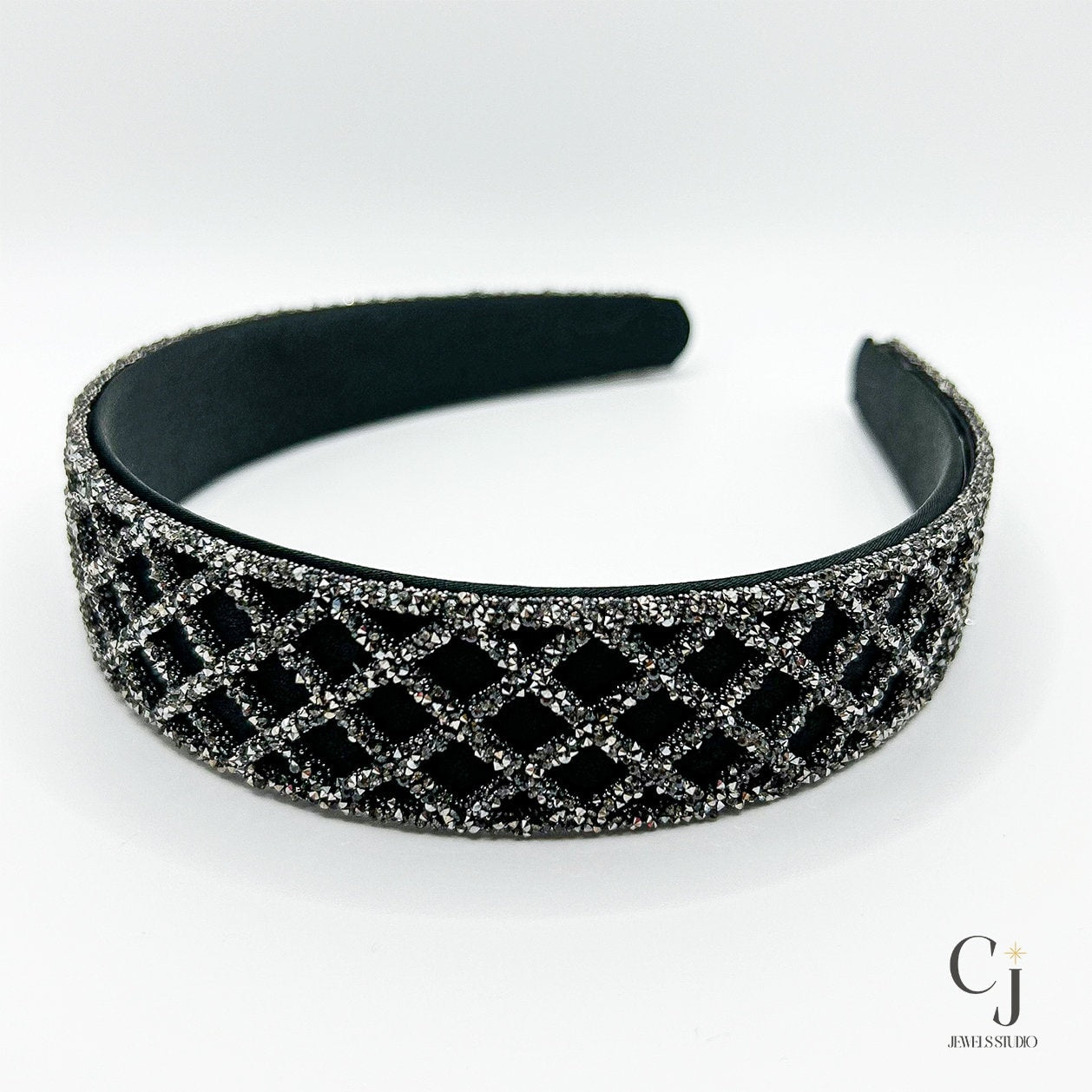 Sparkly Black Headband | Black Headband | CJ Jewels Studio