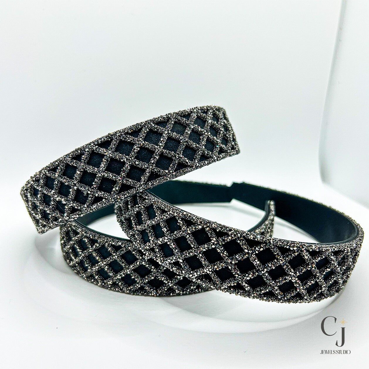 Sparkly Black Headband | Black Headband | CJ Jewels Studio