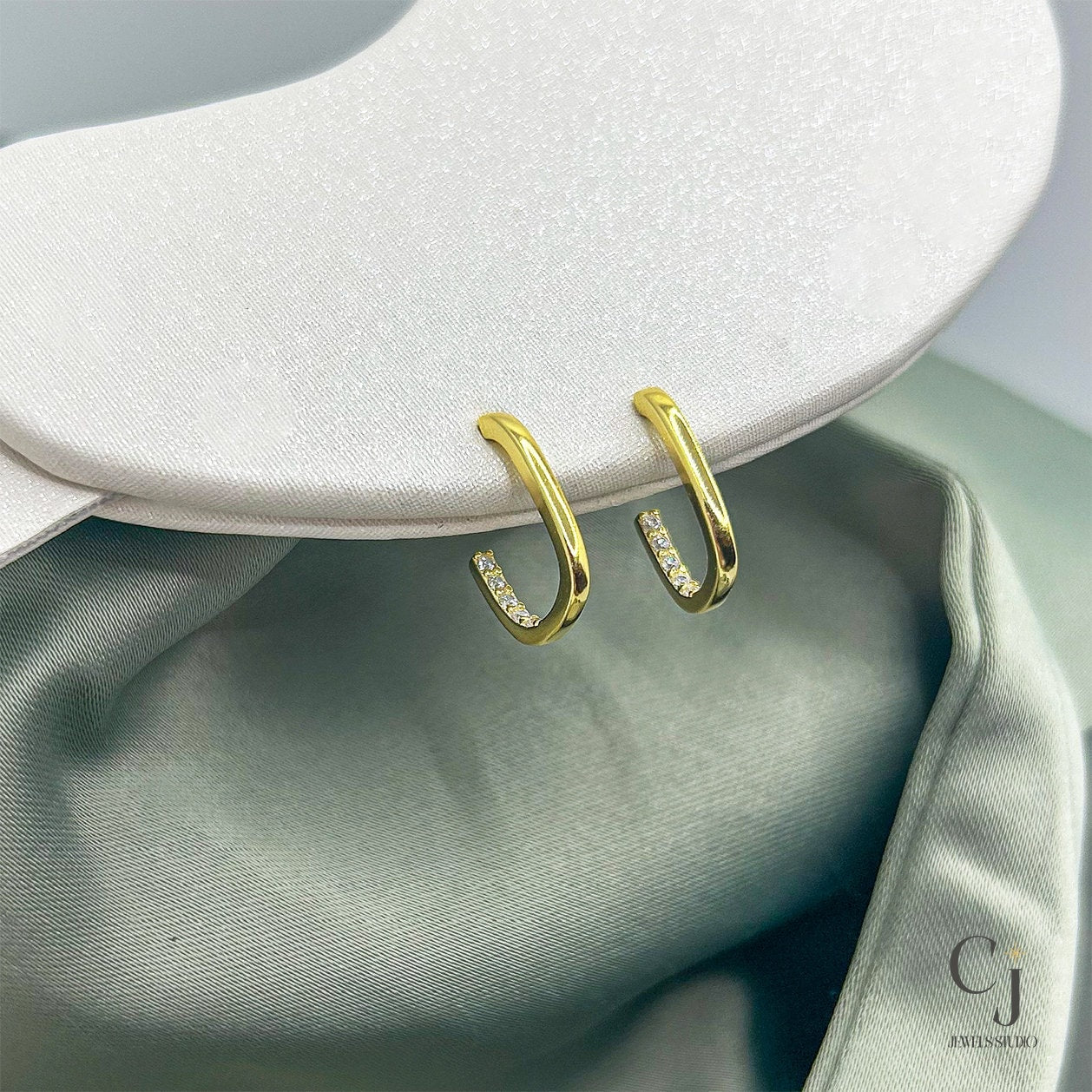 Gold Open Hoop Earrings | Open Hoop Earrings | CJ Jewels Studio