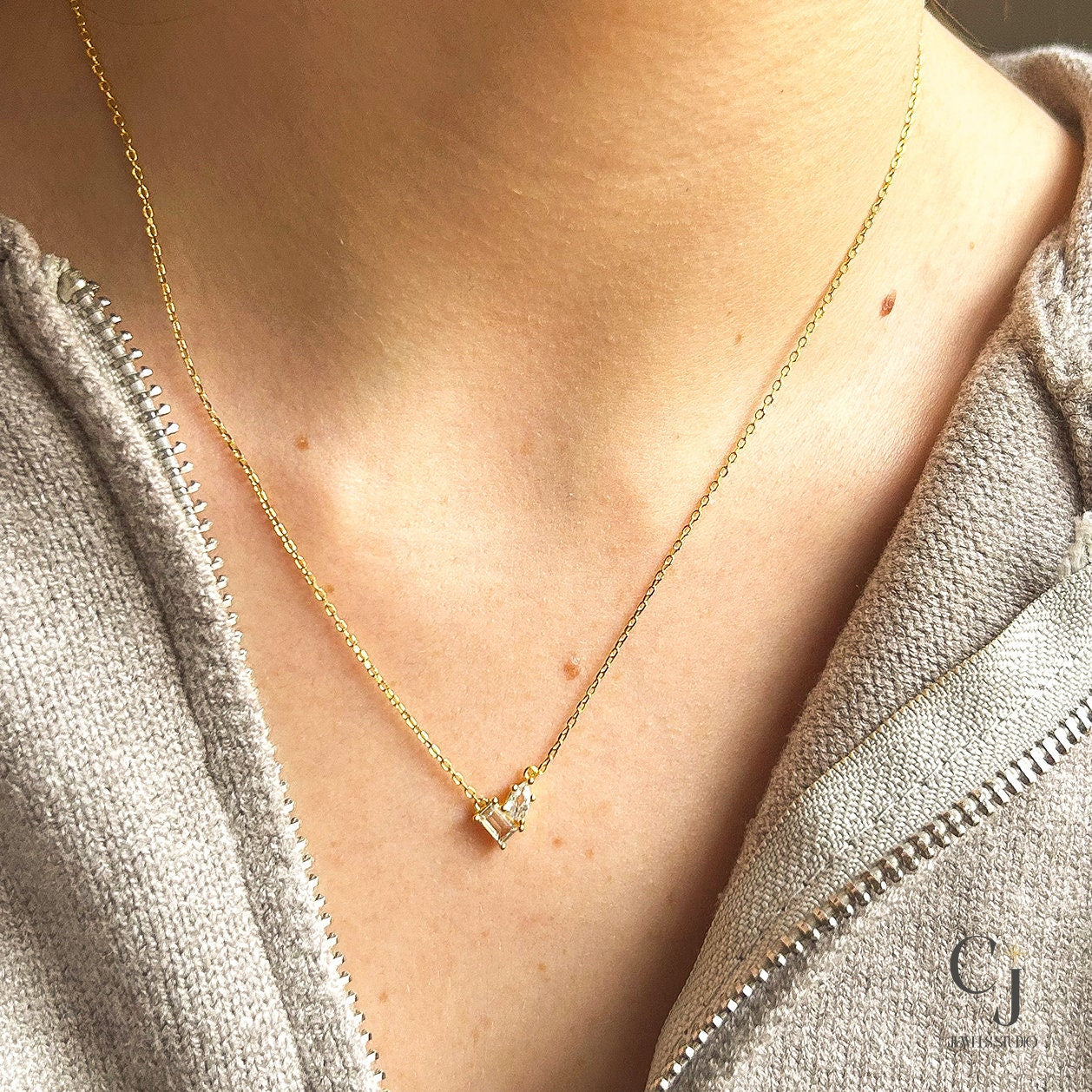 Gold Pendant Necklace | Gold Necklace | CJ Jewels Studio