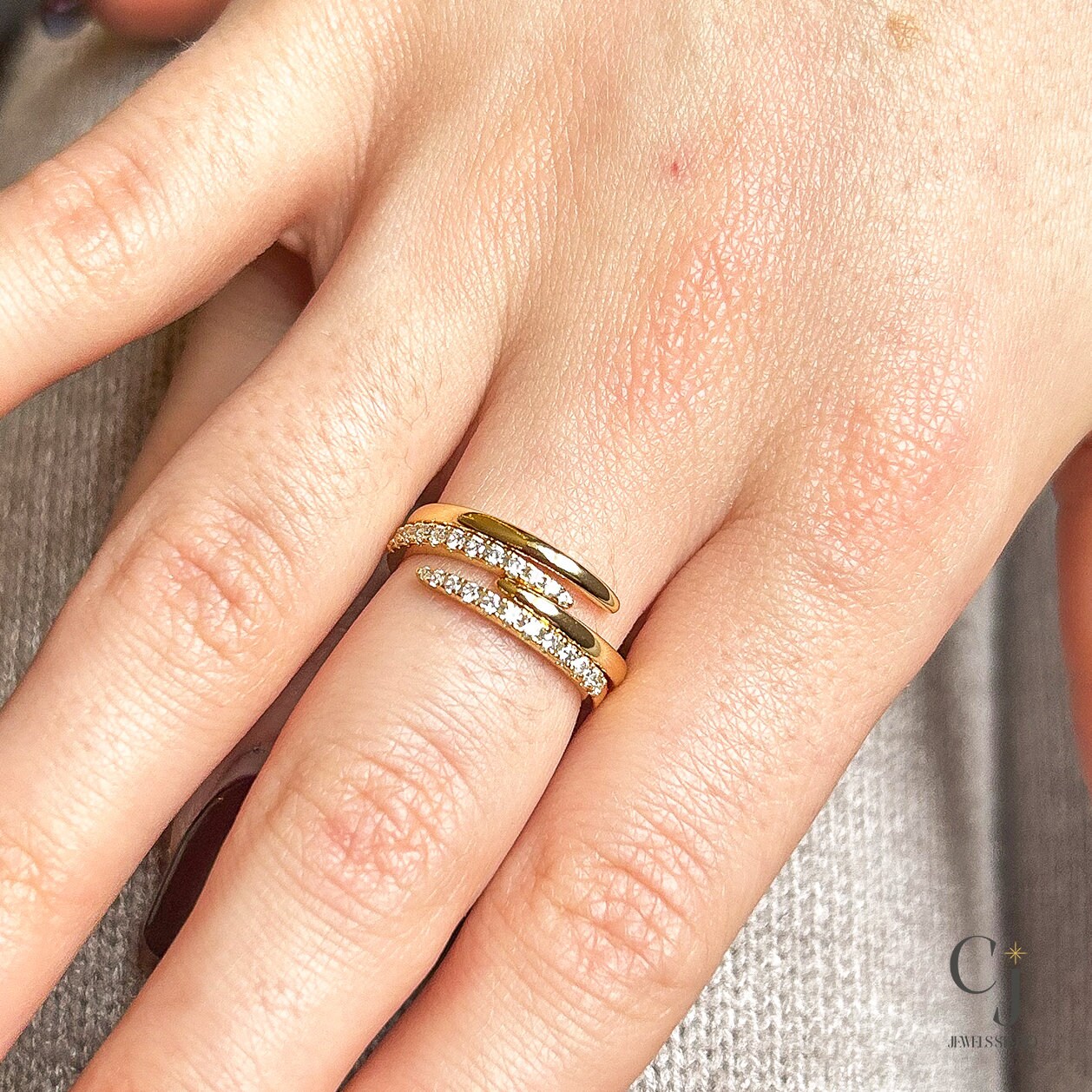 Dainty Gold Ring | Adjustable Gold Ring | CJ Jewels Studio