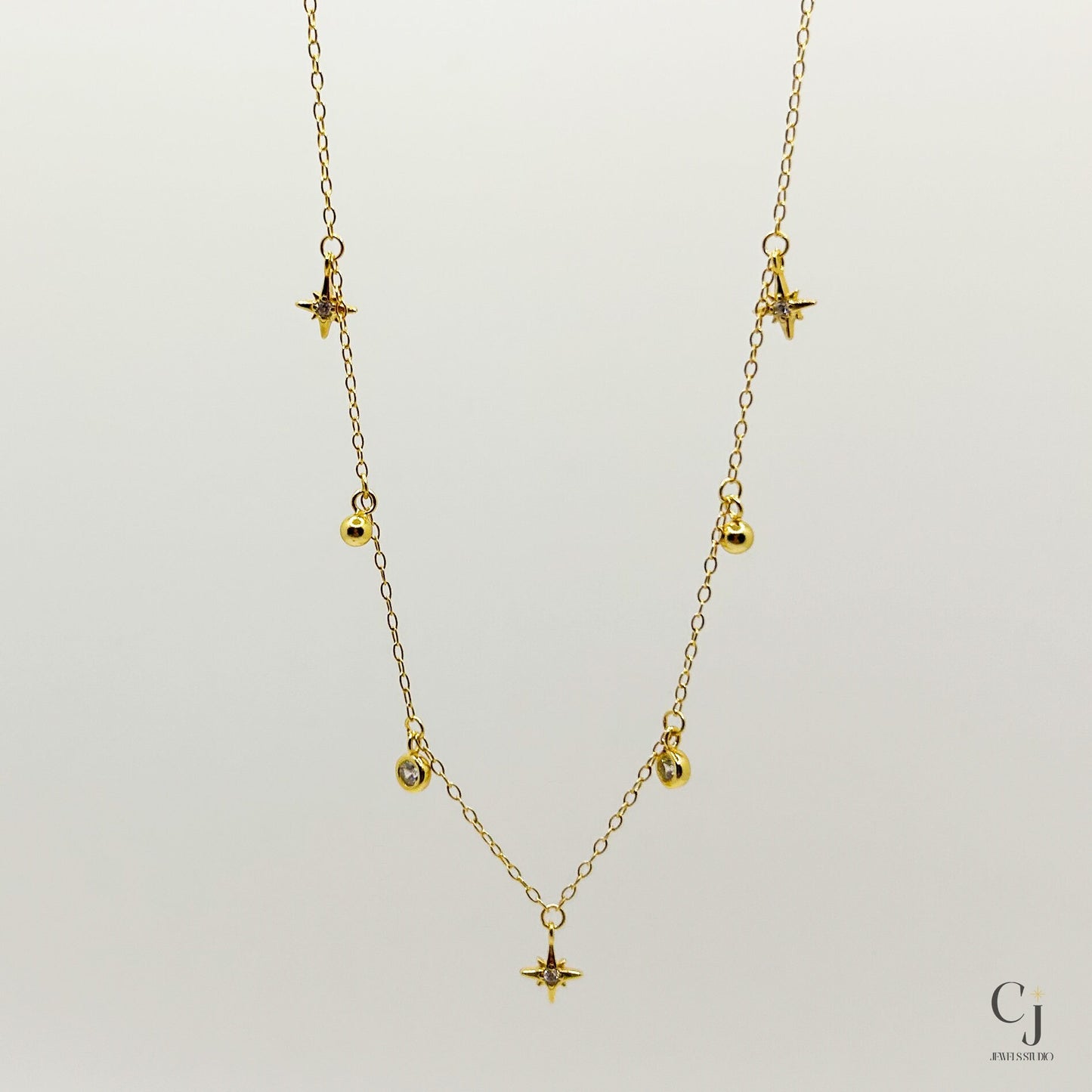 Gold Star Pendant Necklace | 18K Gold Plated Necklace|CJ Jewels Studio