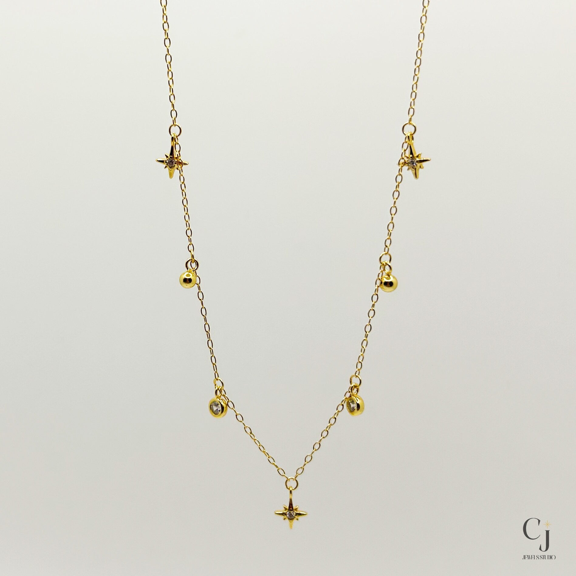 Gold Star Pendant Necklace | 18K Gold Plated Necklace|CJ Jewels Studio