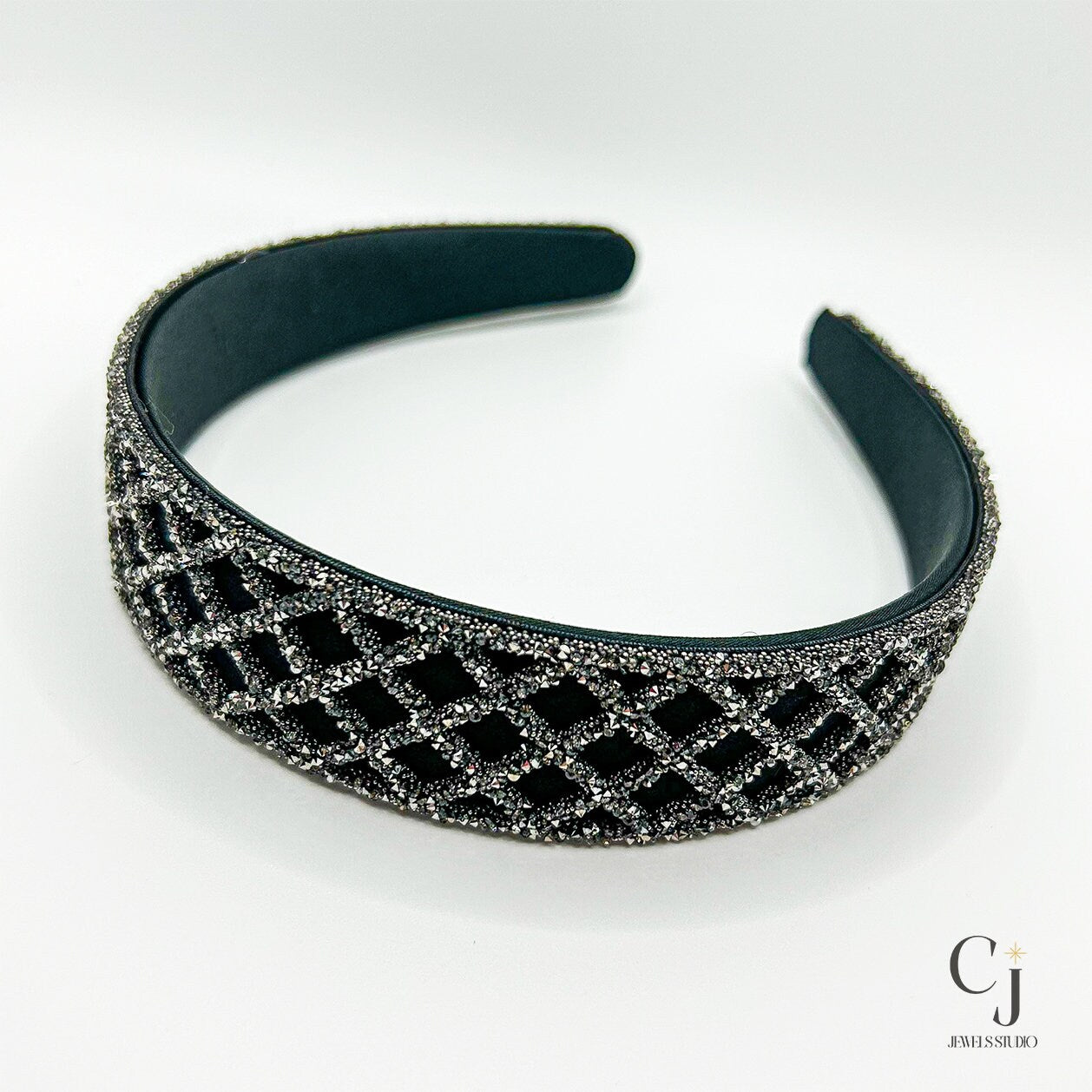 Sparkly Black Headband | Black Headband | CJ Jewels Studio