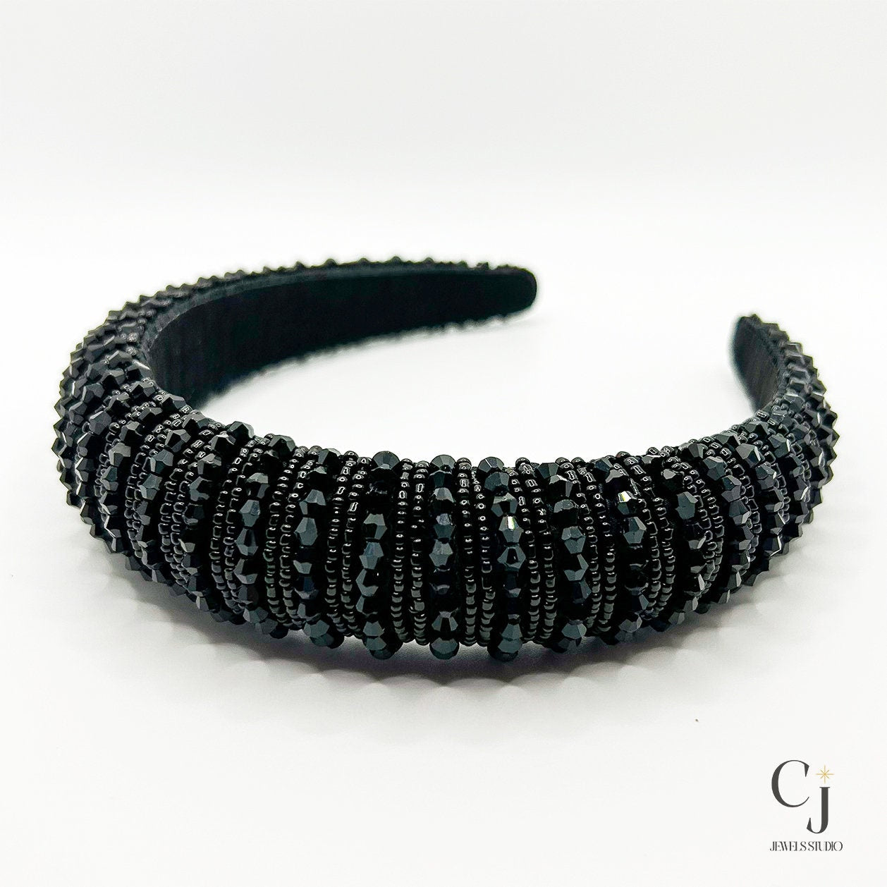 Black Jewel Headband | Jewel Headband | CJ Jewels Studio