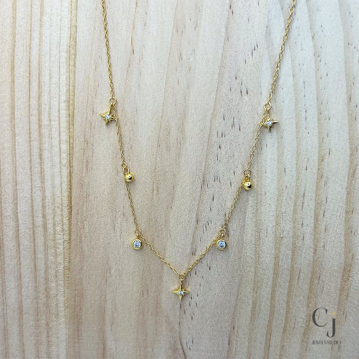 Gold Star Pendant Necklace | 18K Gold Plated Necklace|CJ Jewels Studio