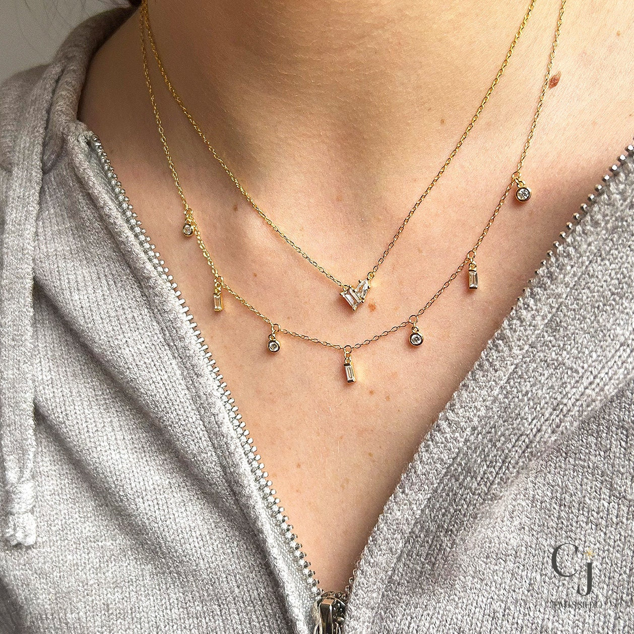 Gold Pendant Necklace | Gold Necklace | CJ Jewels Studio